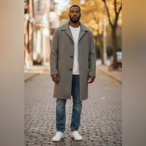 Classic Vintage Pendleton Blue Label Herringbone Wool Overcoat  (Size XL)